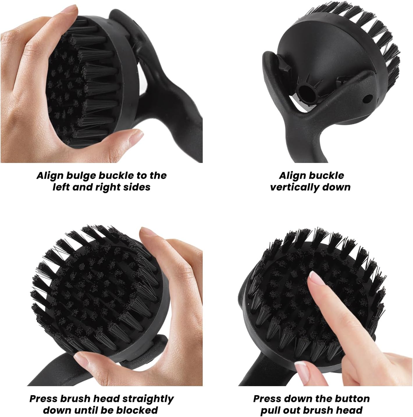 Topyond Espresso Coffee Machine Cleaning Brush, 360° Coffee Grinder Brush with Detachable Head, Nylon Bristles Barista Tool, Group Head Brush for 51mm 54mm Coffee Maker