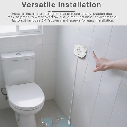 WiFi Water Leak Detectors 100dB Smart Water Sensor Alarm with 3.22 ft Sensor Cable Triple Detection Mode, with App Remote Monitor, Wireless Tank Level Monitor for Basement, Kitchen, Bathroom(1pack)