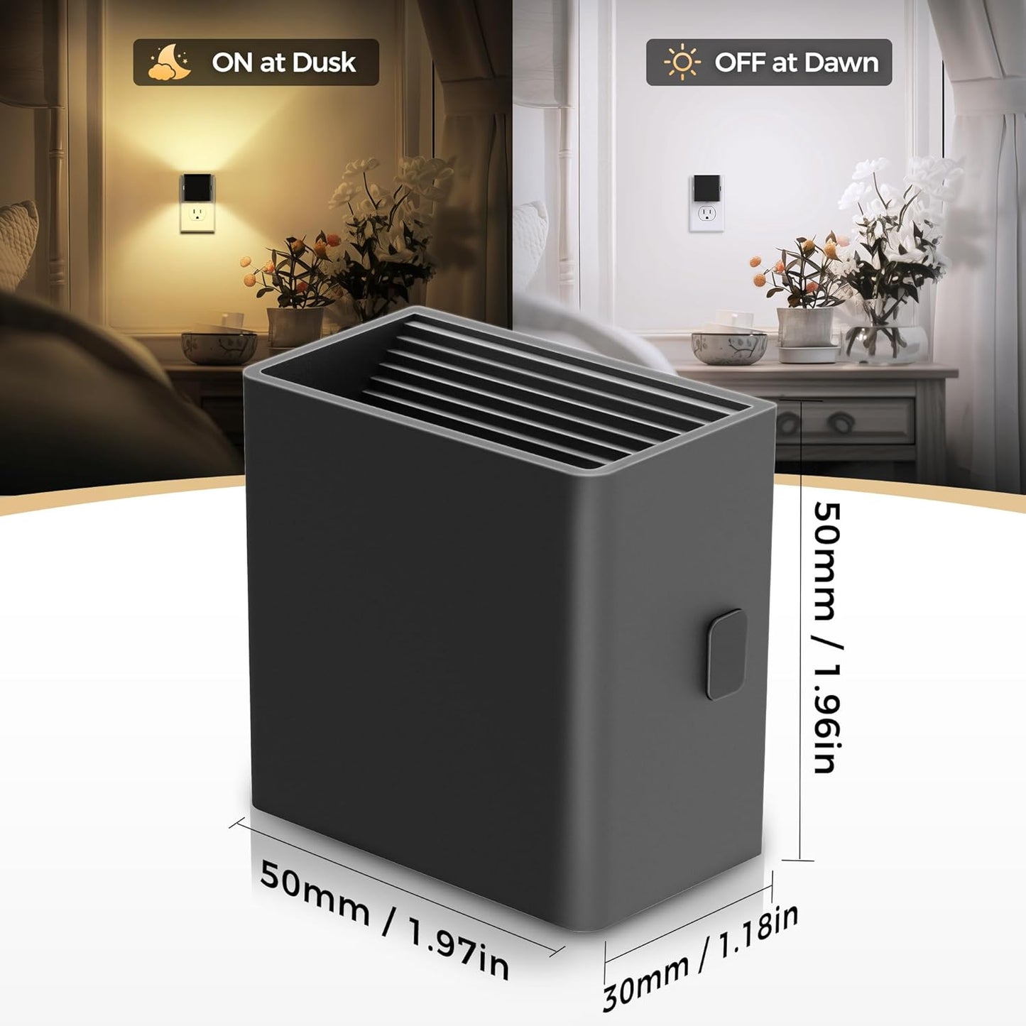 DORESshop LED Motion Sensor Night Light [2 Pack], Plug in Night Light, Dusk to Dawn Night Light Motion Sensor, 3 Level Brightness Adjustable Night Lights for Adults, Bedroom, Bathroom, Hallway, 3000K