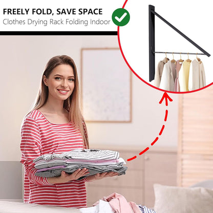 Ithywat Retractable Clothes Drying Rack，Space Saver Wall Mounted Folding Hanger for Laundry Room, Closet Storage Organization, Easy Installation Aluminum Dryer White