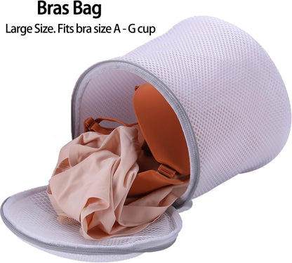 Kimmama Bra Washing Bag for Laundry, Bra Laundry Bag, Sandwish Mesh, 7x7x7" | Lingerie Bag, For Delicates & Underwear, For Washing Machine, Keep Shape, Privacy, Prevent Tangling