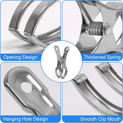 Coideal Beach Towel Chair Clips - 10 Pack Pool Cover Clips Stainless Steel Quilt Clamps Metal Large Heavy Duty Clothes Pins Windproof for Sunbed Lounge Cruise