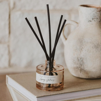 Sweet Water Decor Salt and Sea Reed Diffuser - Sea Salt, Citrus, Musk & Amber Scent - Long-Lasting 4 Month Home Fragrance, Non-Toxic, Aesthetic Home & Bathroom Decor, Made in USA, 3.5 Fl Oz