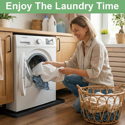 27 x 27 Inch Washing Machine Drain Pan, Silicone Washer Pan, Black | 2cm Raised Waterproof Edge, Washer and Dryer Mat for Floor Protection, Fits Compact Washers Up to 3.5 Cu.Ft.