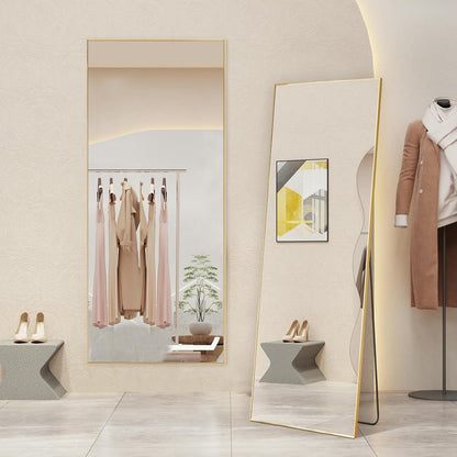 Arched Mirror Full Length, Upgraded 16"x59" Body Wall Mirrors with Shatter-Proof Glass, Floor Standing, Hanging or Leaning, Tall Arch Mirror with Stand Aluminum Alloy Frame for Bedroom Cloakroom