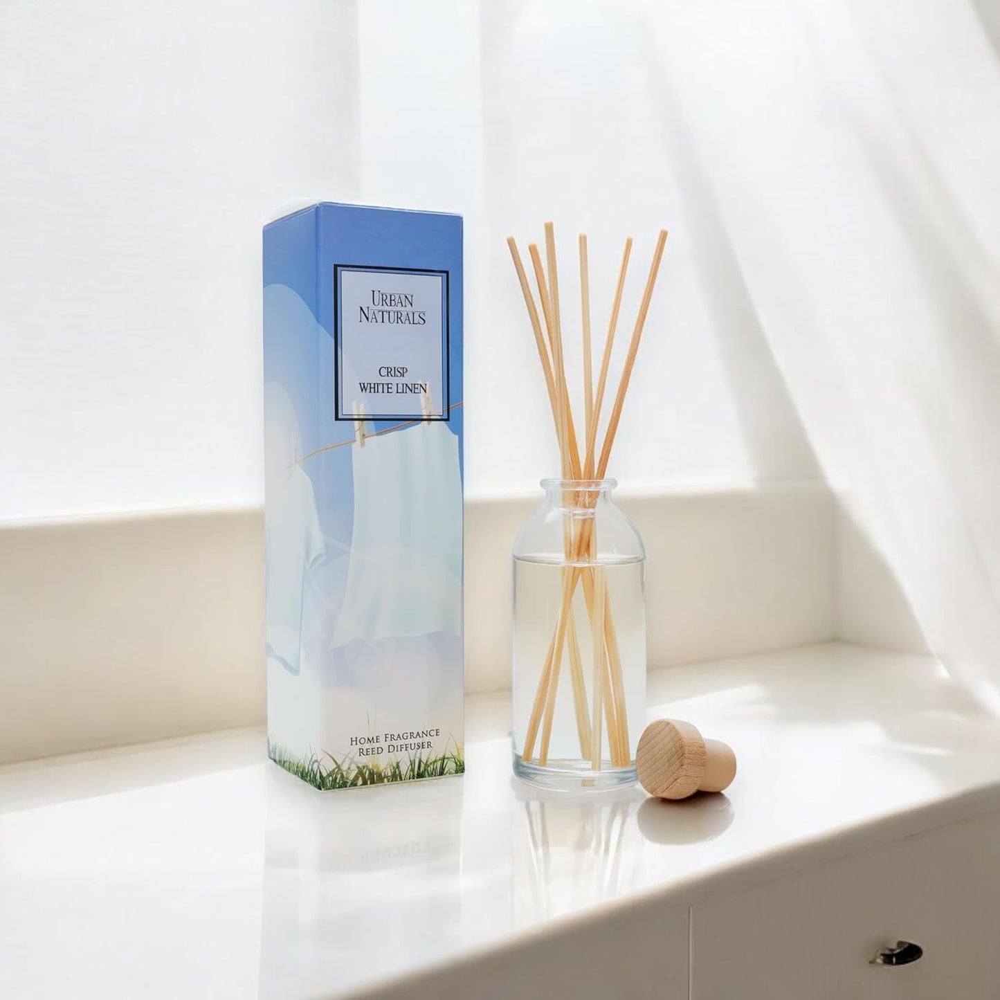 Urban Naturals Smoked Vanilla Reed Diffuser Set with Vanilla Bean, Sandalwood & Leather | Made in the USA - Colors A