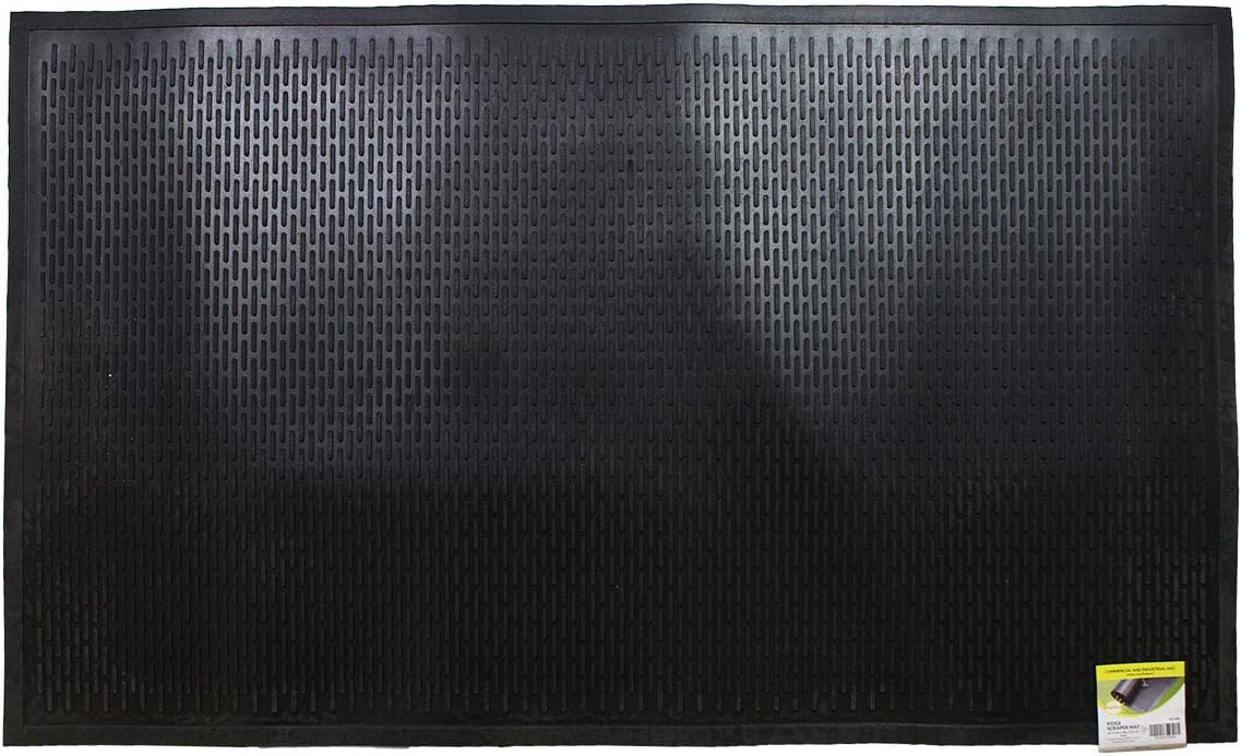 HAWK Heavy Duty Rubber Scraper Mat | Size 18" x 30" (45 x 75 cm) | 9mm Thickness | Anti Slip | Anti Fatigue | Great For Cleaning Boots & Shoes