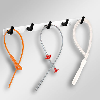 Drain Hair Remover(6pcs), Drain Snake Clog Remover(1pcs) ＆ Cleaning Brushes(2pcs) Tool Set For Toilet, Kitchen Sink, Bathroom Tub, Sewer, (6+2+1)