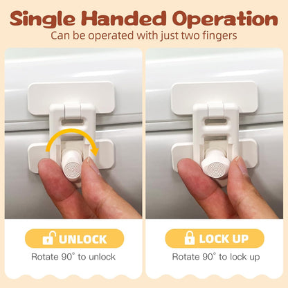 Child Safety Locks (2 Pack) – No-Tool Install, Baby Proof Locks for Cabinets, Drawers, Fridge – Strong Adhesive, Hard to Break by Toddlers, Safety Material – Universal Fit for Wood, Metal