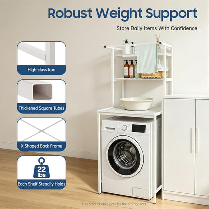 Over Washer and Dryer Shelves,3-Tier Bathroom Organizer Rack,Washing Machine Storage Shelf for Laundry Room