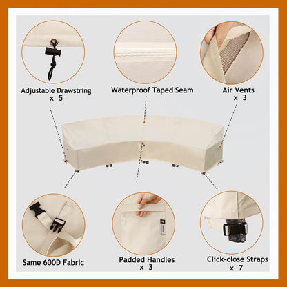 Patio Deck Box Cover, 63x30 Inch Fire Pit Covers with Straps and Handles, Waterproof Heavy Duty Outdoor Furniture Winter Cover for Keter, Suncast, Lifetime Container