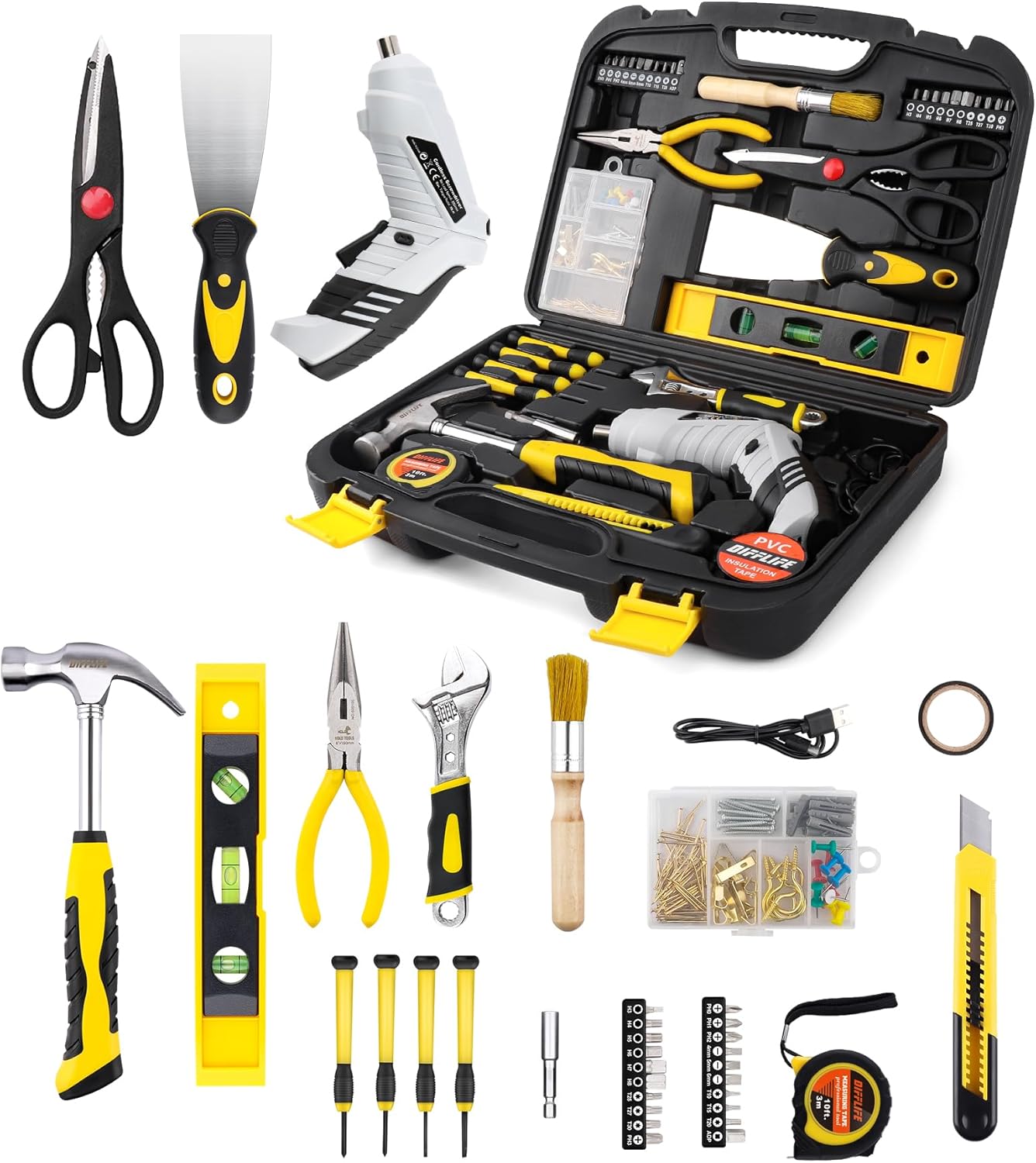40-Piece Tool Set - General Household Hand Tool Kit with Plastic Toolbox Storage Case…