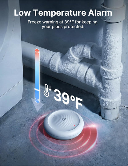 X-Sense Wi-Fi Water Leak Detector for Home - Smart 2-in-1 Leak & Low-Temperature Sensor with App Alerts, Protection for Homes, Kitchens & Basements, Model SWS0B, 1 Pack