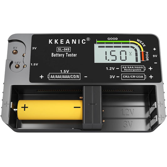Battery Tester for AA AAA C D 9V & Case Household Batteries Battery Checker