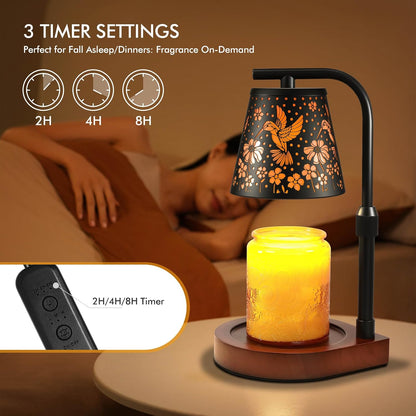 Candle Warmer Lamp with Timer & Dimmer- Electric Wax Melt Warmer with Adjustable Height for Scented Candles, Home Décor Fragrance and House Warming Birthday Gifts for Women Mom
