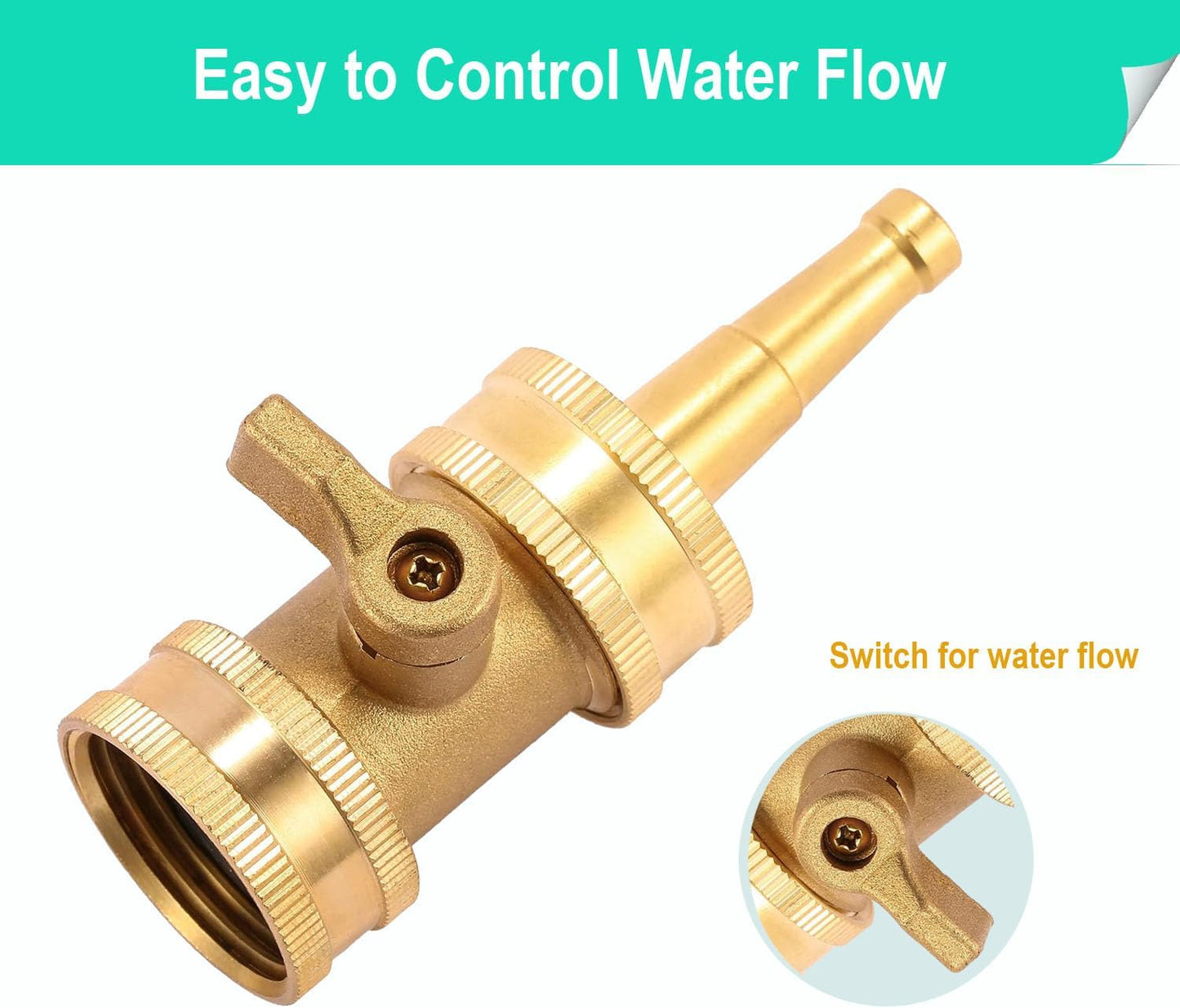 Garden Hose Nozzle, CM CUMIZON Solid Brass Heavy Duty Adjustable Twist Hose Nozzle, High Pressure Water Hose Sprayer Nozzle, 2 Pack | Heavy Duty, Adjustable Twist, High Pressure Water Sprayer