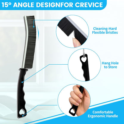 16Pcs Crevice Cleaning Brush Set, Hard Bristle Scrub Brushes Tools for Deep Cleaning Gap,Window Groove Cleaning Brush for Sliding Door, Sill, Tile Lines, Shutter, Corner, Sink, Teapot, Bottle (16 Pcs)