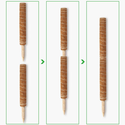 Augshy Moss Pole, 27 Inch Moss Poles - 2Pcs 17 Inch Plant Stakes Moss Sticks for Monstera Indoor Creepers Plant Support Extension Climbing Plants