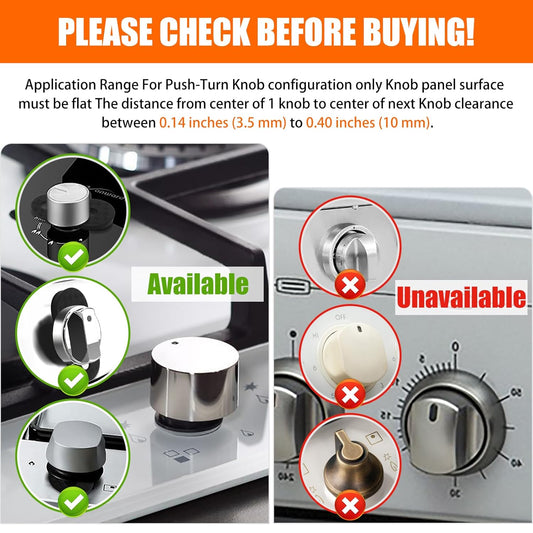 Child Proof Stove Knob Locks - Silicone Push-Turn Knobs Safety Covers for Gas & Electric Stoves - 5 Pack