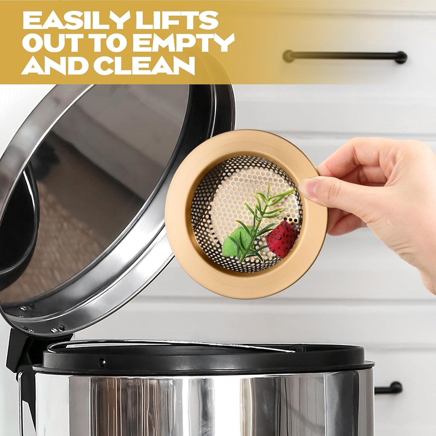 Retisee 2 Pcs Sink Strainer Stainless Steel Kitchen Sink Drain Strainer Basket Cover Mesh Hair Food Catcher, Large Wide Rim of 4.4 Diameter(Brushed Silver)