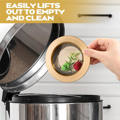 Retisee 2 Pcs Sink Strainer Stainless Steel Kitchen Sink Drain Strainer Basket Cover Mesh Hair Food Catcher, Large Wide Rim of 4.4 Diameter(Brushed Silver)