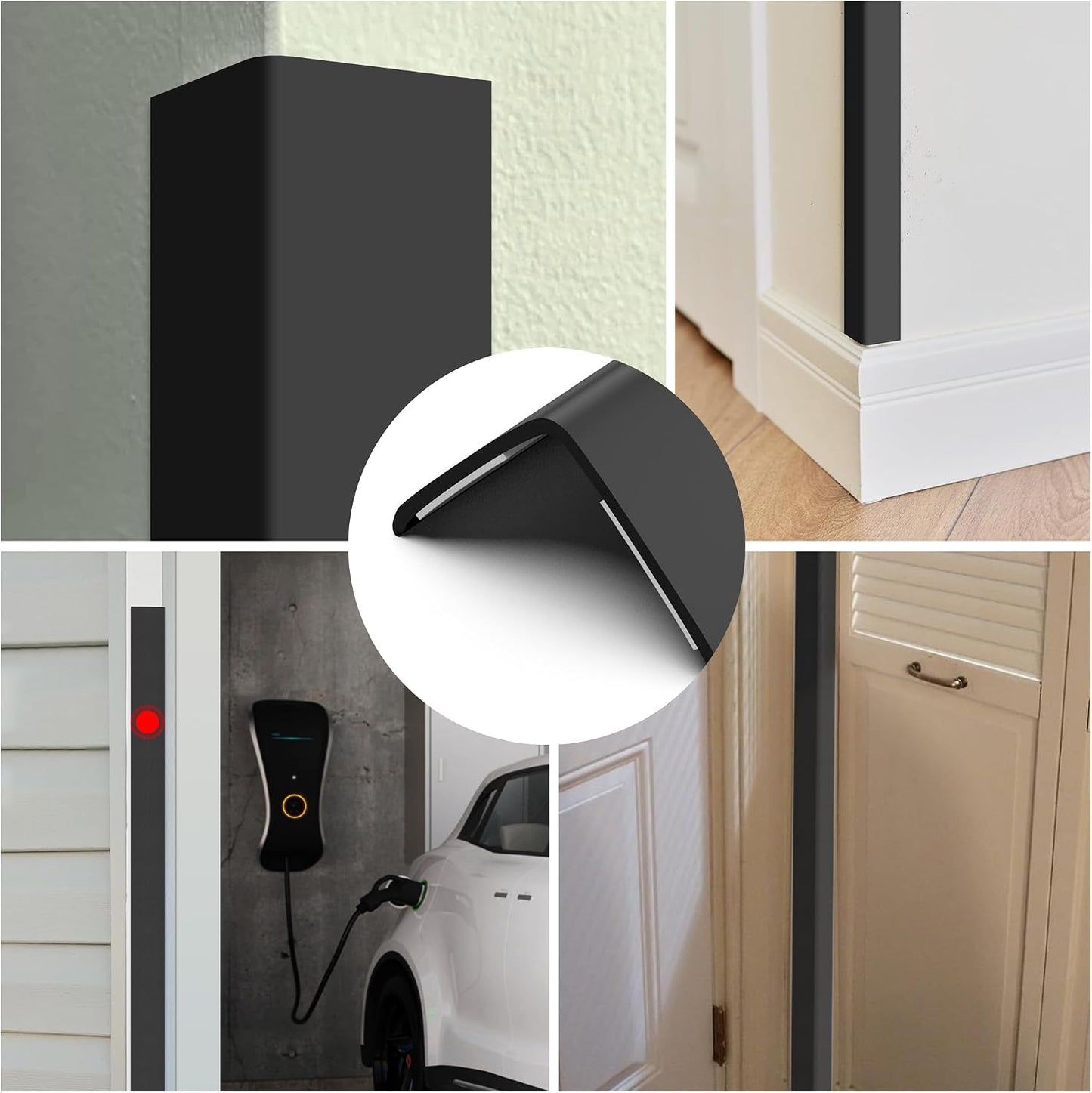 Wall Corner Protector, Walls Edge Protector，Self-Adhesive Wall Corner Guards,PVC Double Side Edge Protector， Furniture Stairs Guard (Gray 2PCS 90cm/35.4in)