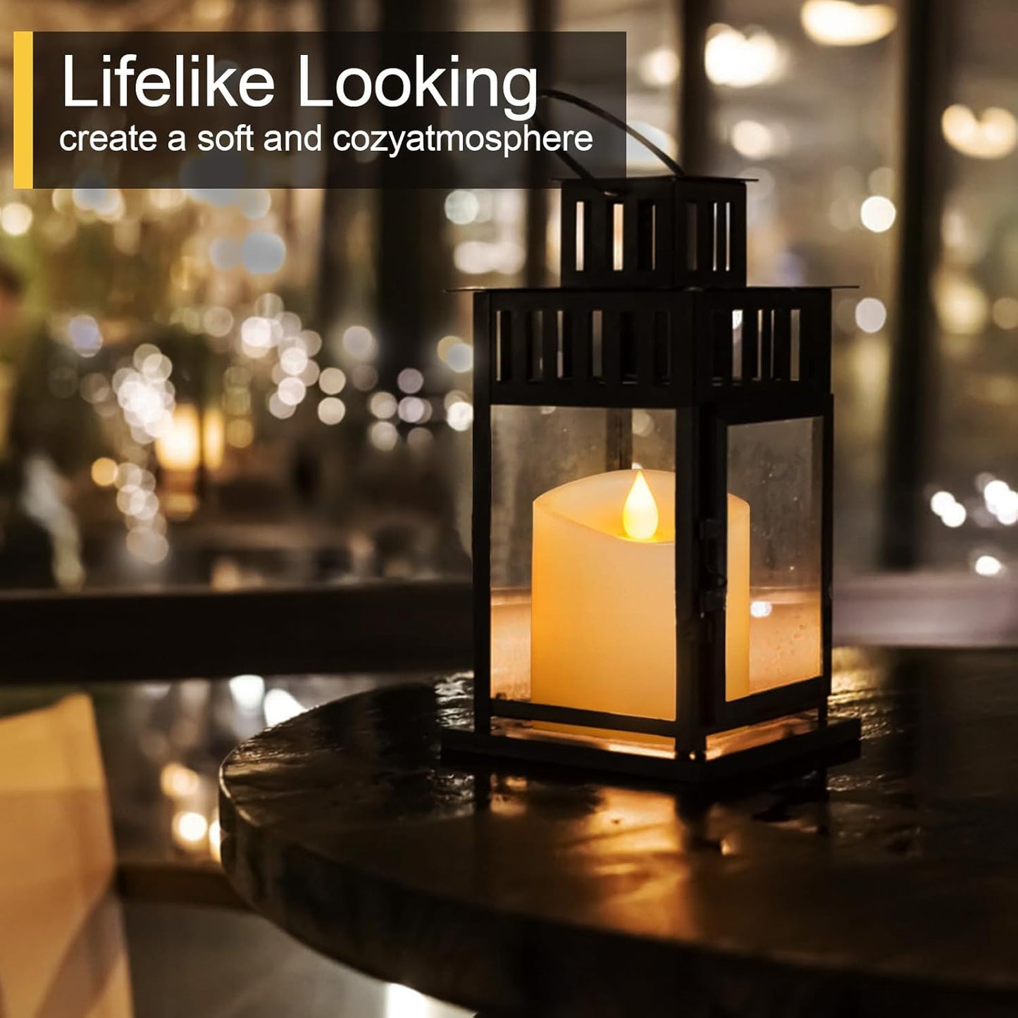 3x3 Flameless Candles with Remote Set of 2, 3 inch Battery Candles Flickering with Timer, LED Pillar Candle for Indoor/Outdoor, White
