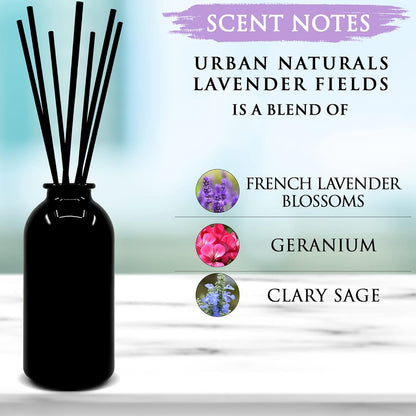 Urban Naturals Smoked Vanilla Reed Diffuser Set with Vanilla Bean, Sandalwood & Leather | Made in the USA - Colors C