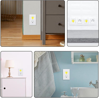 Vintage Brown Wood 12 Packs Outlet Covers Child Proof Plug Protector, Safety Outlet Plugs Covers, 2-Prong Wall Socket Protection Caps, Round Electrical Wall Receptacle for Home Office