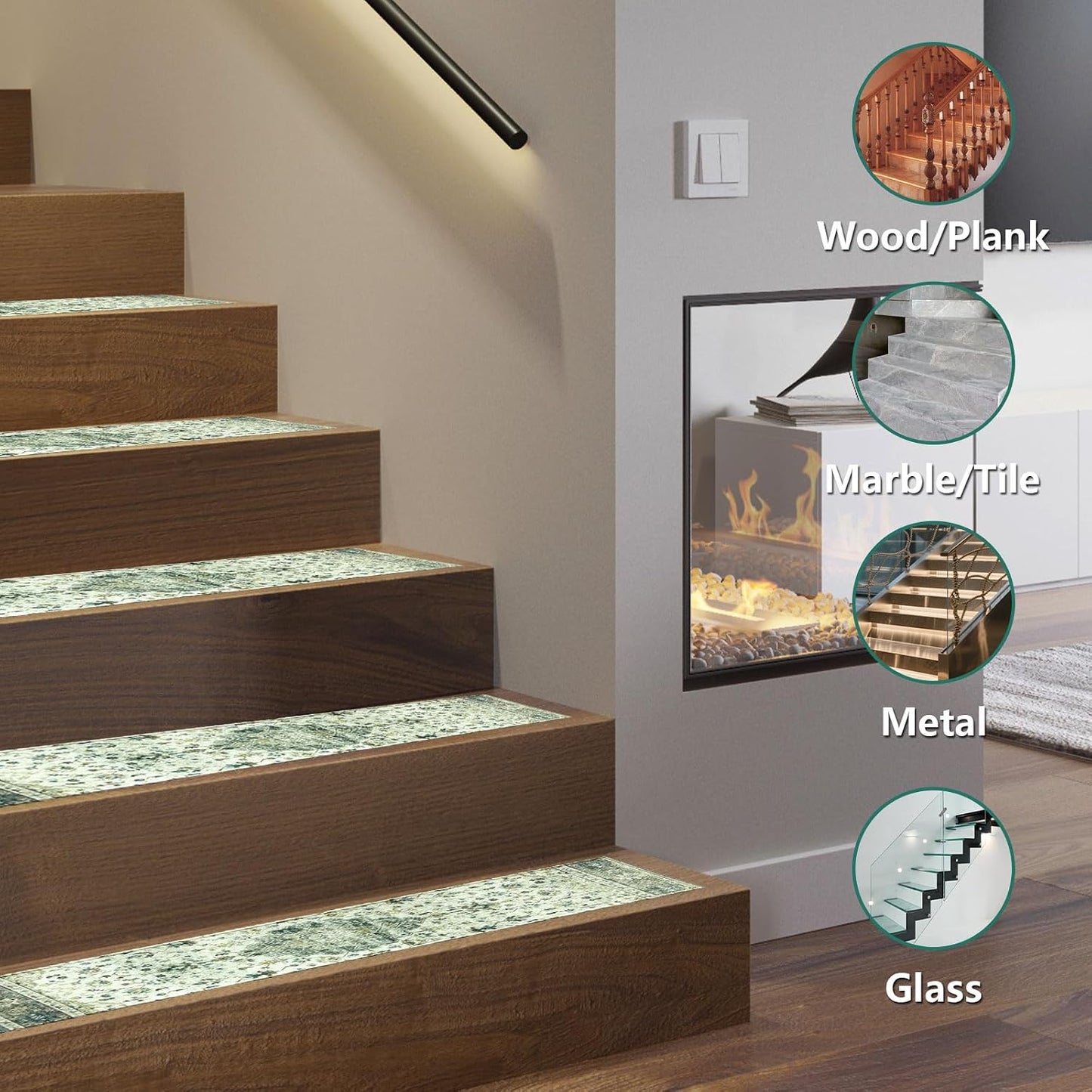 Stair Treads for Wooden Steps, Non Slip Stair Treads Carpet Indoor Residue Free Peel and Stick Washable Stair Covers, Safe for Dogs Kids Elders, Moroccan Beige, 8x30 inch, 1 Pack