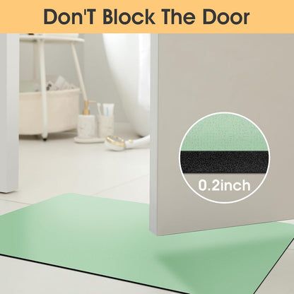 ACCUMTEK Non Slip Bath Mat, Thin Bathroom Rugs Fit Under Door, Quick Dry Bath Mats, Machine Washable Bath Rugs for Bathroom, Bathtub & Kitchen, Grey/Bordered/24 x17