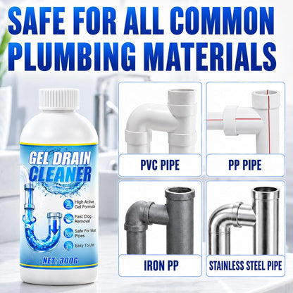 Gel Drain Cleaner Clog Remover: All-Purpose Cleaning Solution for Kitchen, Bathroom & Shower Drains | Prevents Build-Up | Safe for Household Pipes & Septic Systems（2Pcs）