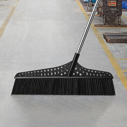 Heavy Duty Broom, Durable Sweeper Broom with Stainless Steel Handle, Outdoor Broom for Driveways Patios Open Areas(Black,70cm)