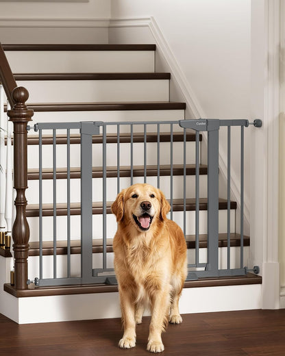 Cumbor 30-46" Baby Gate for Stairs, Mom's Choice Awards Winner-Auto Close Dog Gate for The House, Gifts for Mom, Easy Install Pressure Mounted Pet Gates for Doorways, Black