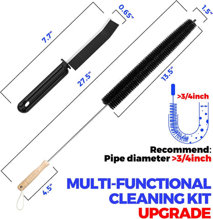 Holikme Dryer Vent Cleaner Kit 4 Pack - Household Cleaning Supplies,Long Flexible Refrigerator Coil Brush Radiator Brush,Dryer Lint Brush Home Essentials for Lint Trap Dust Vacuum Brush