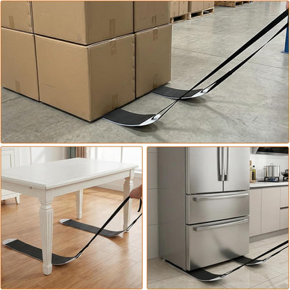 2 Pcs Heavy Duty Furniture Sliders with Pull Straps, Large Appliance Moving Mats for Carpet and Hardwood Floor, Pull Furniture Slides,Moving Furniture Gliders 48 Inch Long Furniture Movers