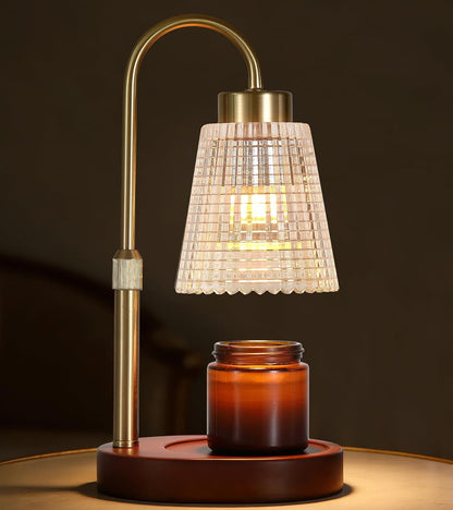 MEIXISUE Candle Warmer Lamp with Timer and Dimmer,Electric Gold Light Gifts for Women Melt Wax Warmer Lamp with 2 Bulbs for Candle Jars House Warming New Home Decor Bedroom