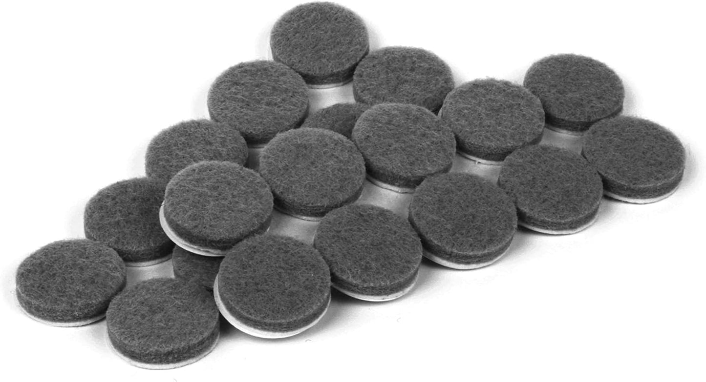Slipstick Premium Wool Felt Furniture Pads/Floor Protectors (1 Inch Round Value Pack) Includes 40 Heavy-Duty Felt Chair Leg Pads with Self-Stick Adhesive, Gray, CB115