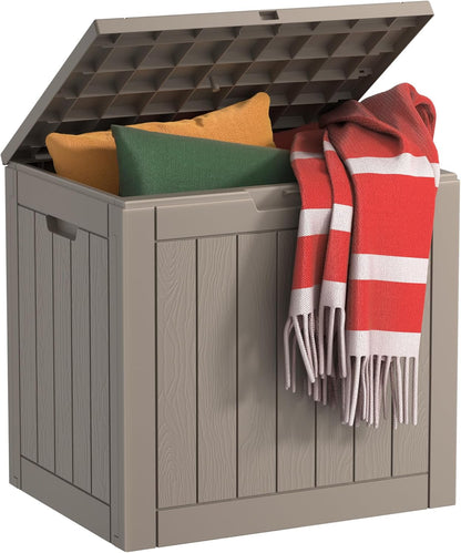 125Gal Outdoor Storage Box, Lockable Deck Box with Hydraulic Lid | Waterproof UV-resistant, Durable outdoor bin for patio cushions, pool accessories & garden tools. Keeps contents secure & dry