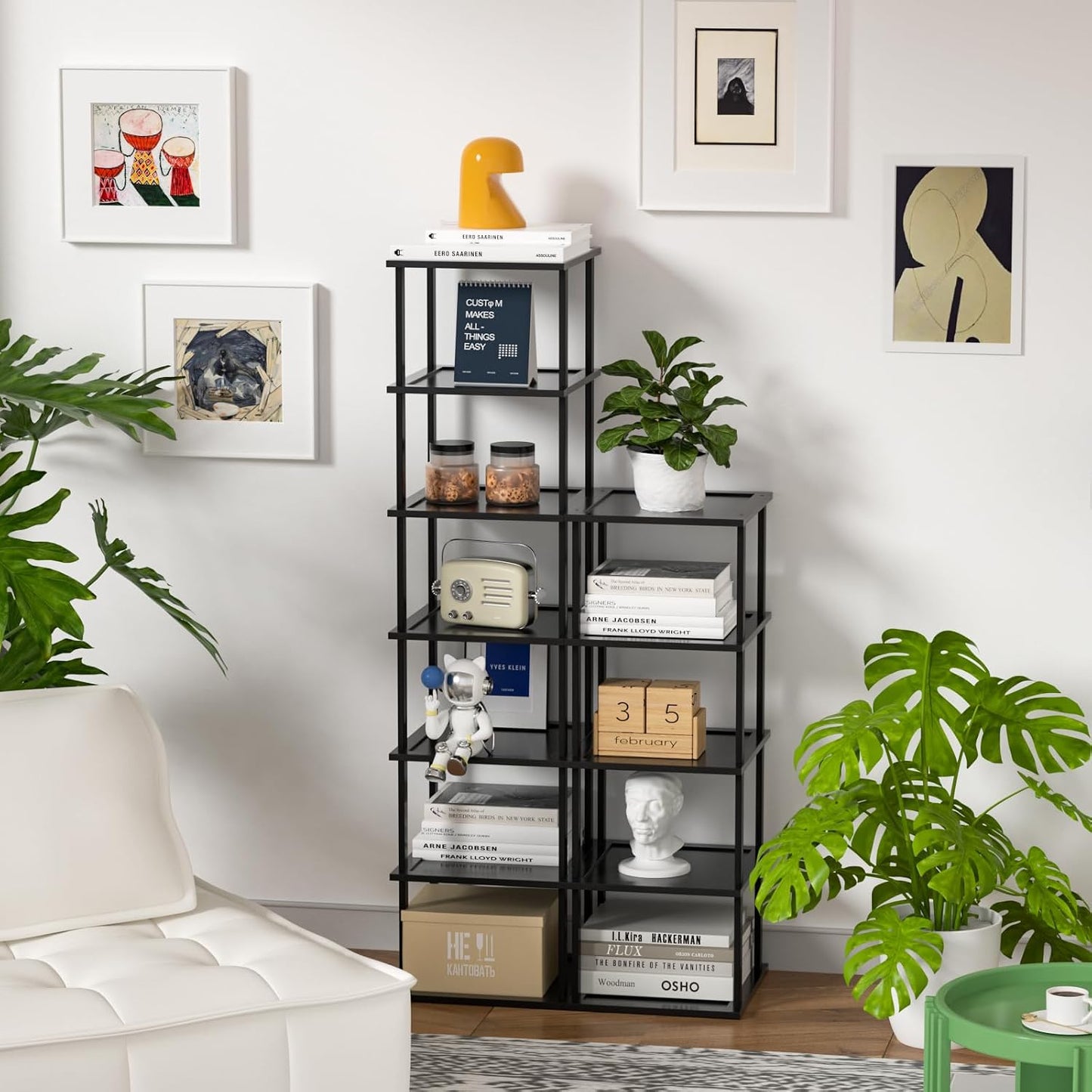 MHXW SXPN Bamboo Free Standing Shoe Rack Shelf Multi Tier Tall Wooden Stackable Shoes Rack Organizer for Closet Front Door Entrance Narrow Vertical Shoe Storage (Nature, 7 Tiers)