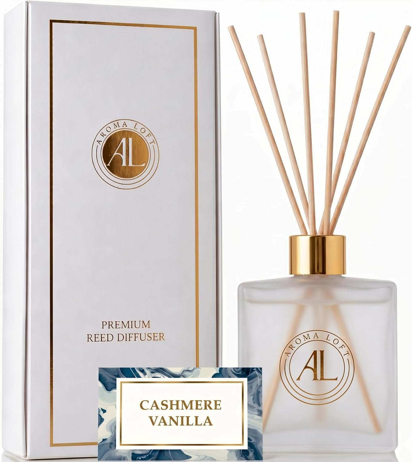 Frosted Reed Diffusers for Home | Premium Fragrance Diffuser | Frosted Diffuser Sticks in Oil Set with Fresh Linen Scent | Smell Good Stuff | Long-Lasting Oil for Bathroom & Office (5 oz)