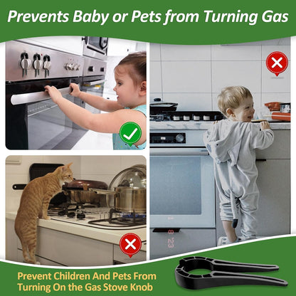 5 Pack Stove Knob Safety Locks, Baby Proof Oven Knobs Covers Lock for Child Safety(Black)