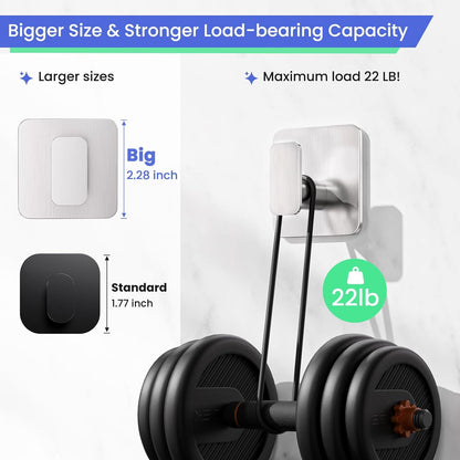 Aikzik Black Hooks for Hanging Heavy Duty, Adhesive Hooks for Shower, Bathroom, Kitchen, Robe, Towel, Coat, Waterproof & Rustproof Hook for Walls No Damage, Sticky Wall Towel Hooks - 4 Pack