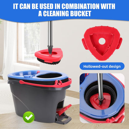 Spin Mop Head Refills Compatible with OCedar RinseClean 2-Tank System - 6-in-1 Kit Includes 4 Microfiber Replacement Heads, 1 Mop Base & 1 Scrub Brush - Machine Washable Floor Cleaning Set