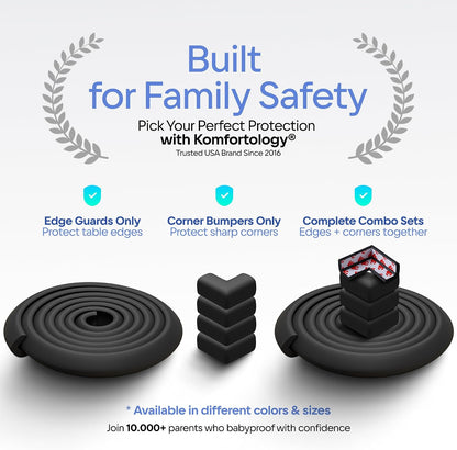 Premium 12ft Edge Protector for Baby, Odorless Foam Cushion with Strong Adhesive Tape, Non-Toxic to Baby Proof Corners and Edges, Wall Corner Protector & Desk Edge Cushion White