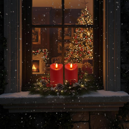 Homemory Dripping Wax Flameless Candles, Battery Operated Candles with Remote Control and Timers, LED Pillar Candles, Electric Fake Candles, 3" x 6", Set of 2