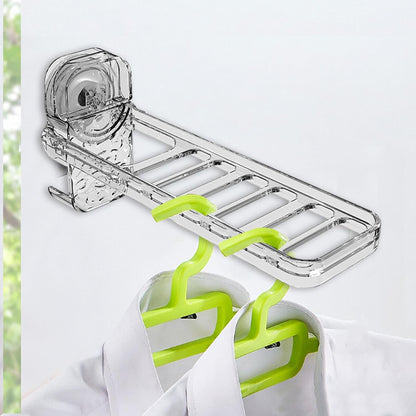 Laundry Drying Rack Wall Mount Clip On Clothes Dryer Bar, 6 Holes, | Clothes Drying Rack for Outdoor Camping, Hotel, Student Apartments, Travel, Hotel Stays, Business Trips, Household
