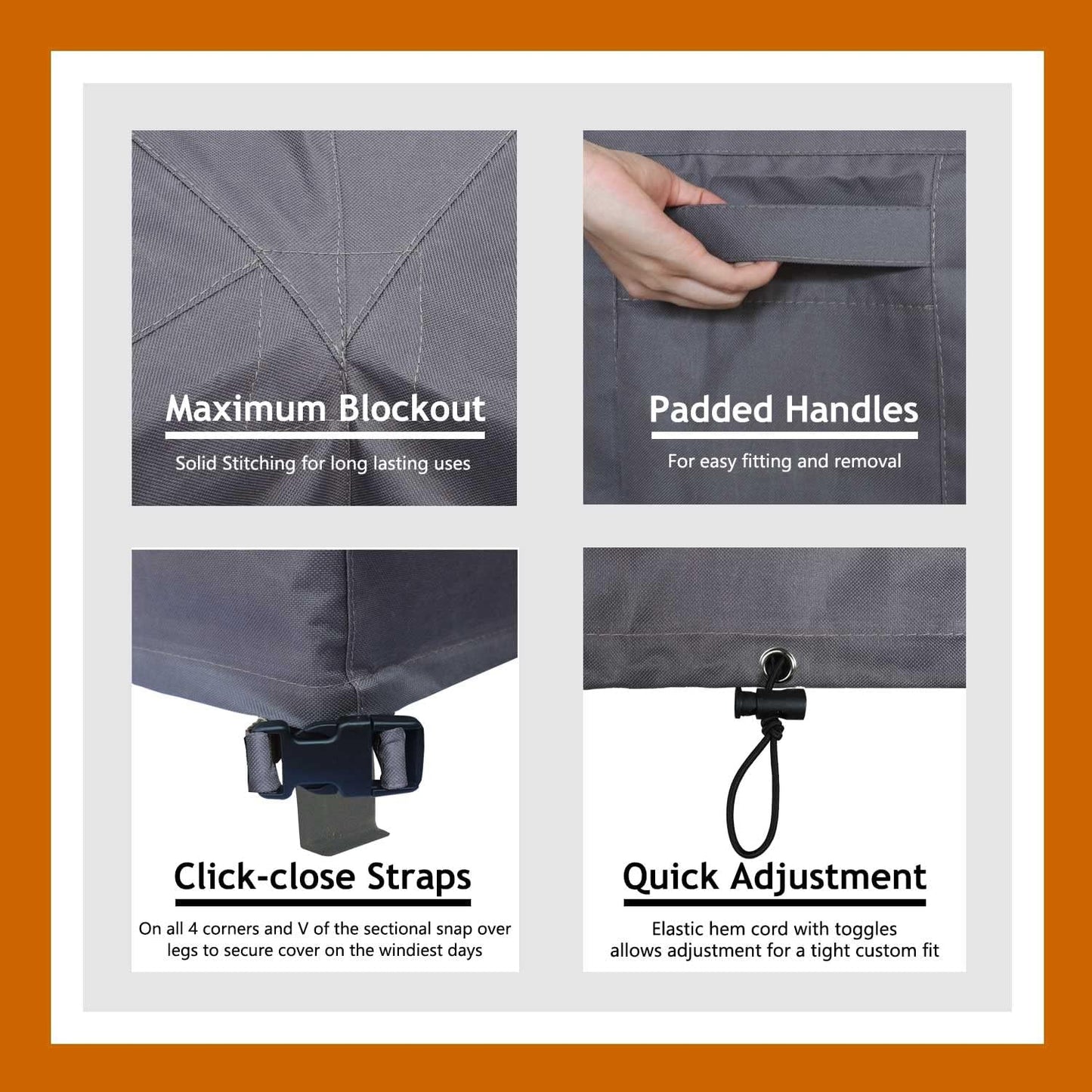 Patio Deck Box Cover, 63x30 Inch Fire Pit Covers with Straps and Handles, Waterproof Heavy Duty Outdoor Furniture Winter Cover for Keter, Suncast, Lifetime Container