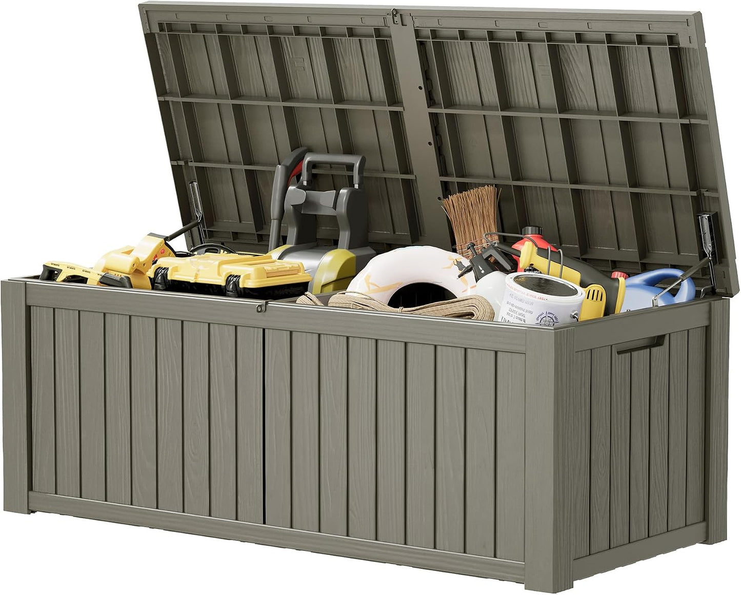 Outdoor Storage Deck Boxes Waterproof, Waterproof and UV Resistant Outdoor Storage Box Lockable Lid for Delivery Box, Indoor, Garden Tools, Pool Supplies, Patio (Black, 31 Gallon)