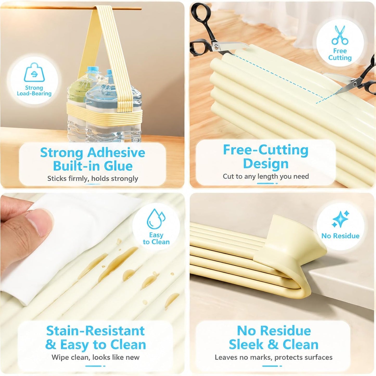ZOMPAGO Baby Edge Protector Roll (6.56FT) & 8 Corner Guards - White Foam Furniture Corner Protectors - Baby Proof Corners and Edges for Table, Wall, Bed Frame - Baby Proofing Safety Bumpers